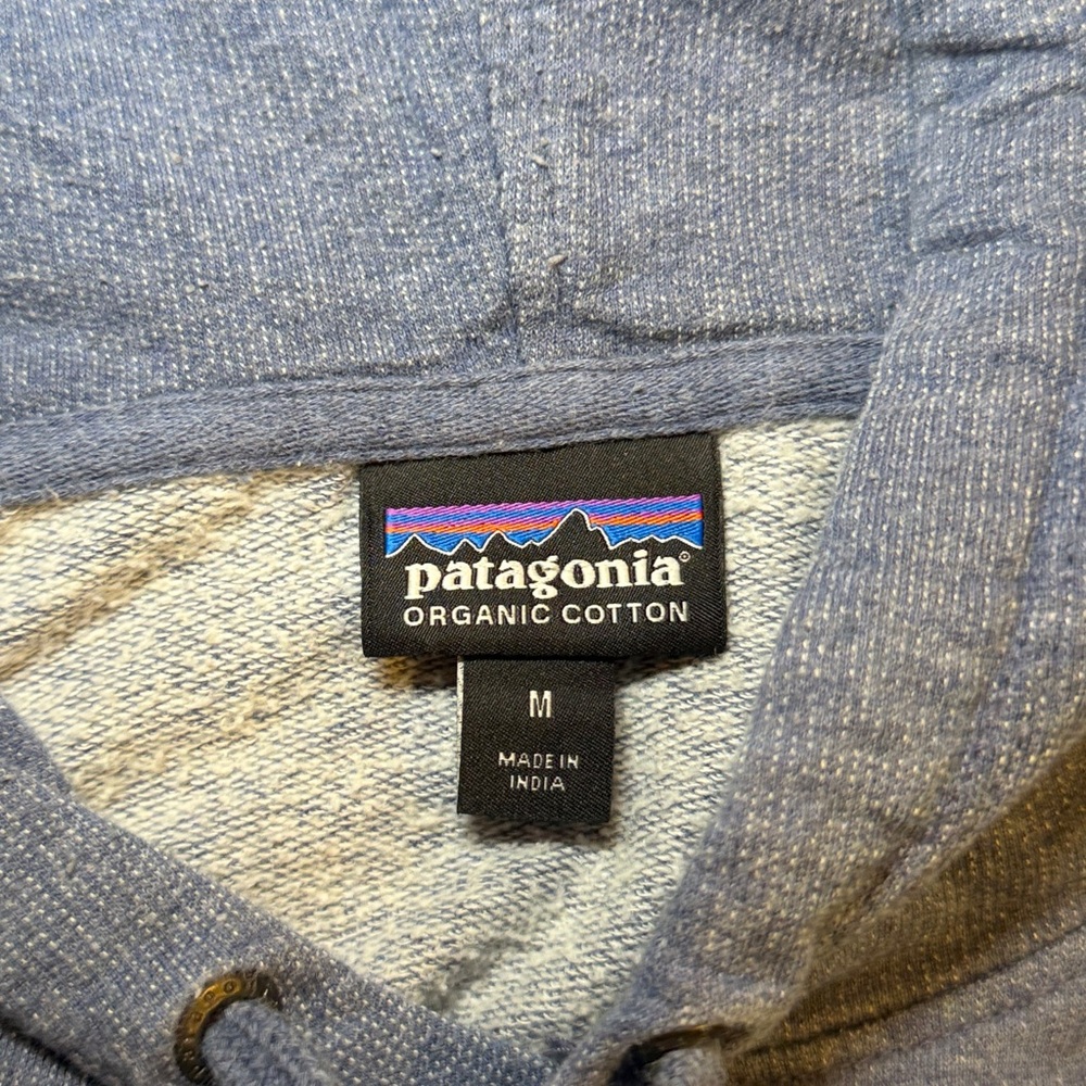 Patagonia Logo Hoodie Lightweight Organic Cotton Size Medium - Picture 3 of 5